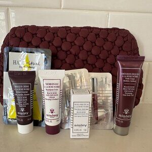 Sisley Black Rose Skin Care Gift Set Travel Size Cream Oil Mask Emulsion Pouch